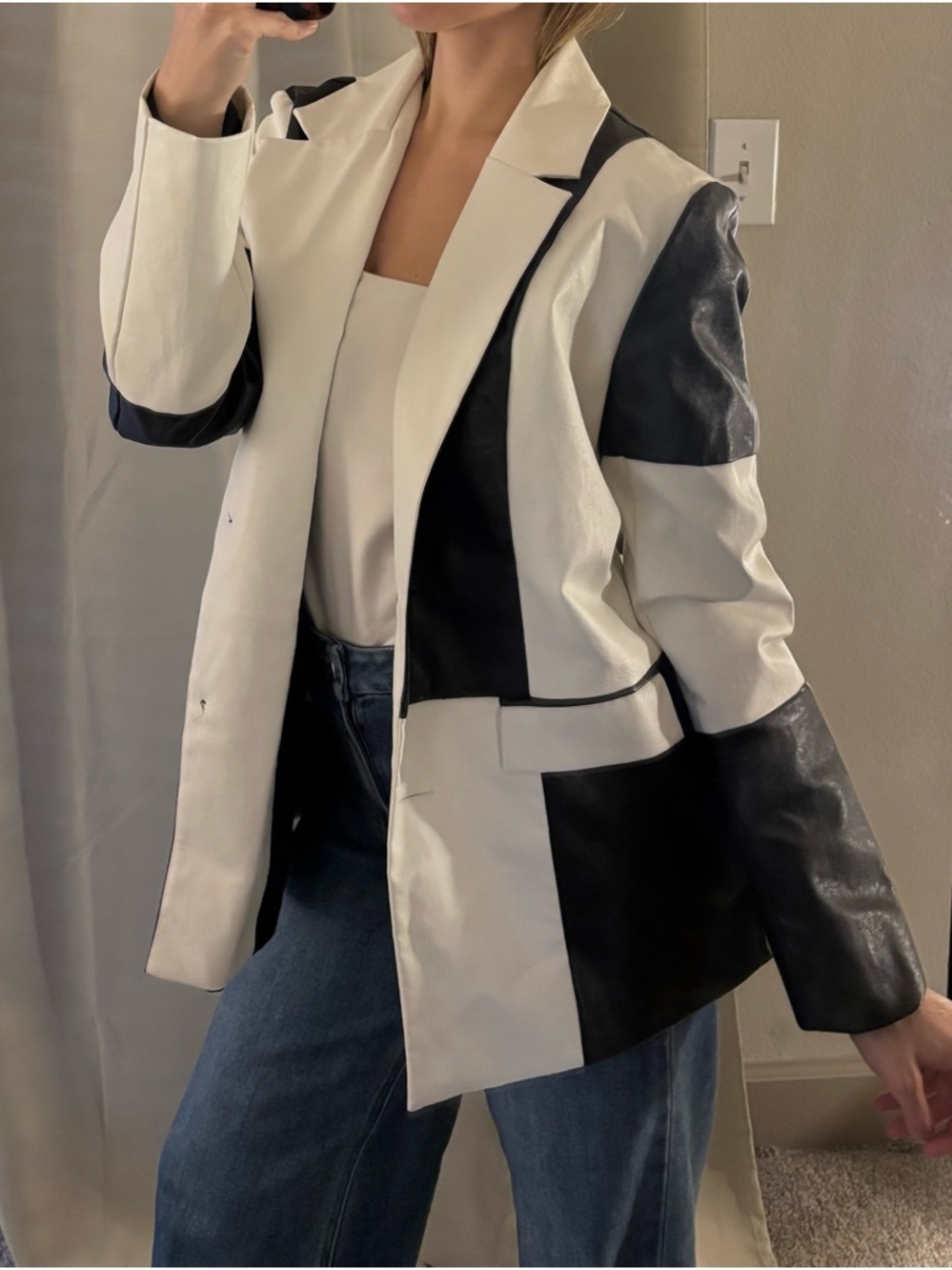Princess Polly Black & White Colorblock Blazer
